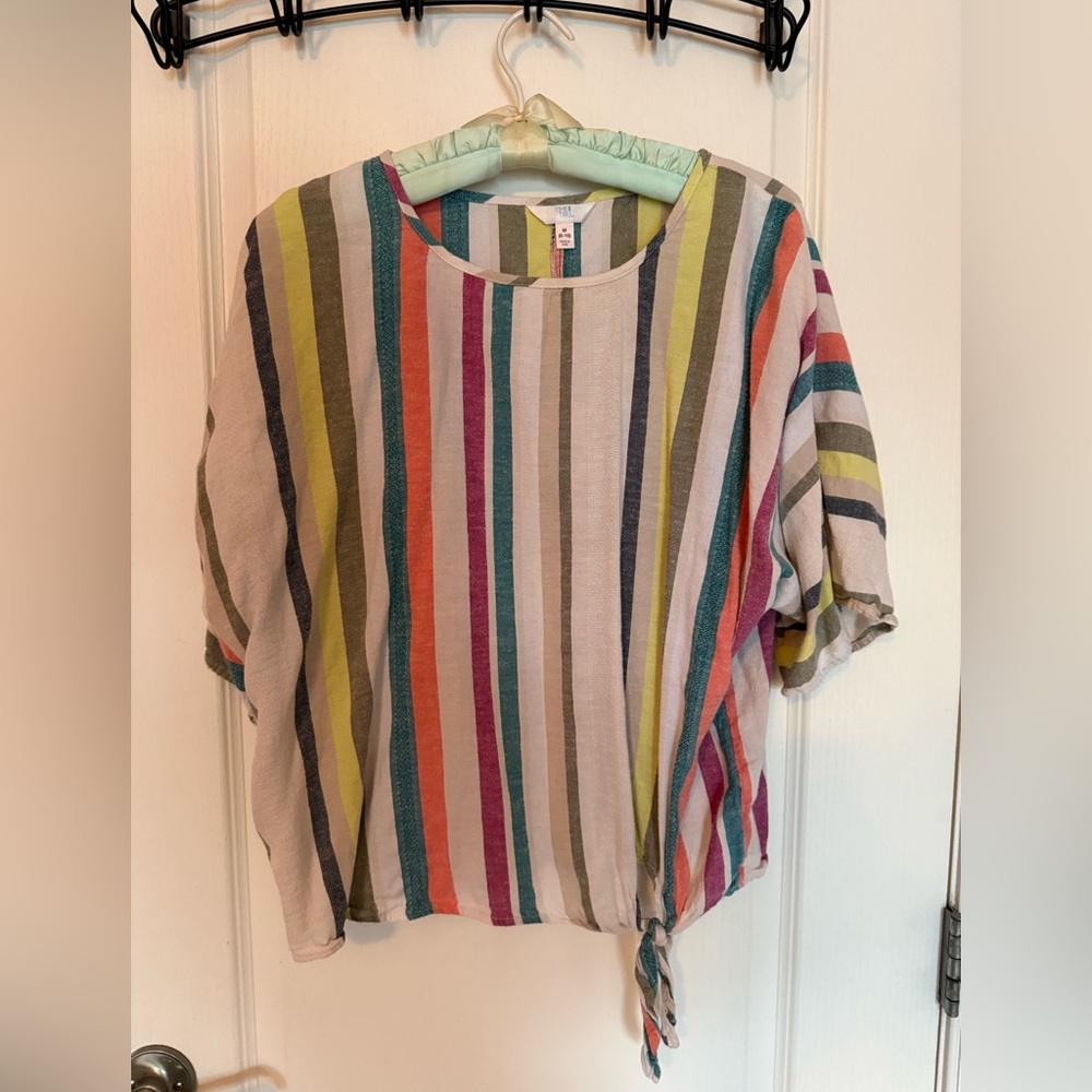 Time and Tru Multicolor Striped Blouse